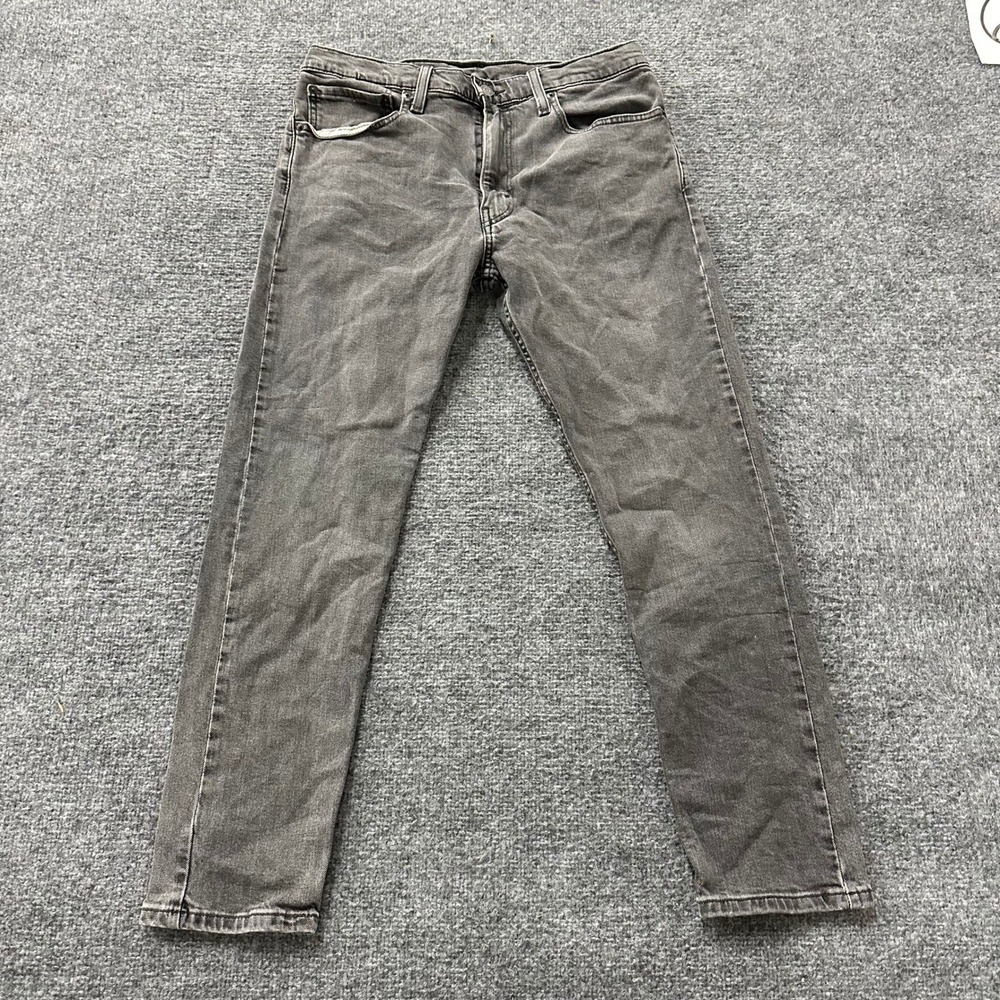 Levi's Jeans Mens Size 34 Black 512 Slim Taper Stretch Denim Faded Grey Wash